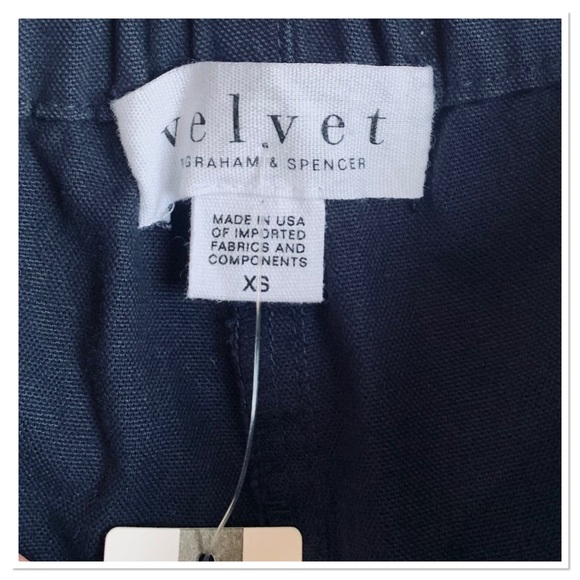 NWT Anthropologie Velvet By Graham & Spencer Coulette Cotton Pants Blue Size XS - Picture 6 of 8